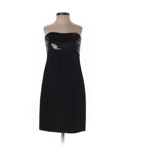 Ann Taylor Black Strapless Sequin Bodice Dress